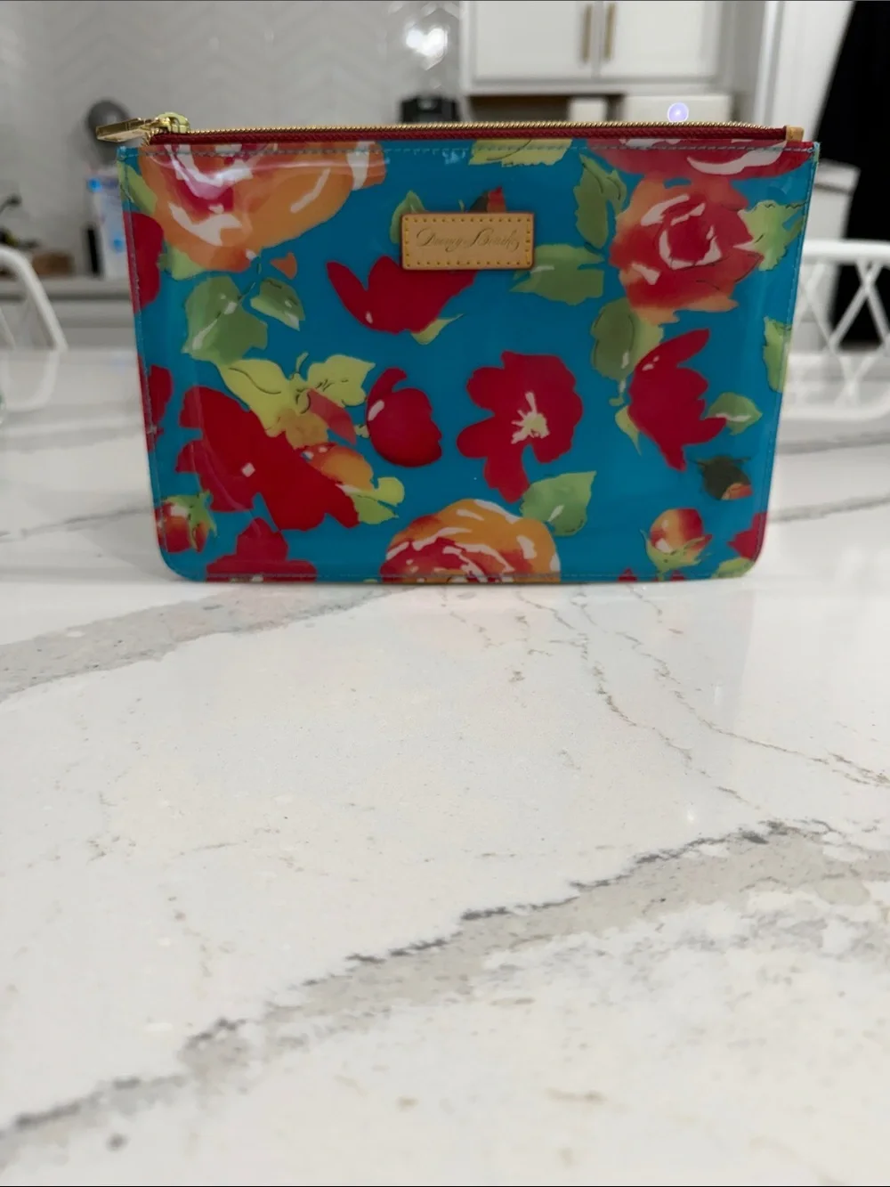 Dooney and Bourke Vintage Vinyl Floral Cosmetic Pouch